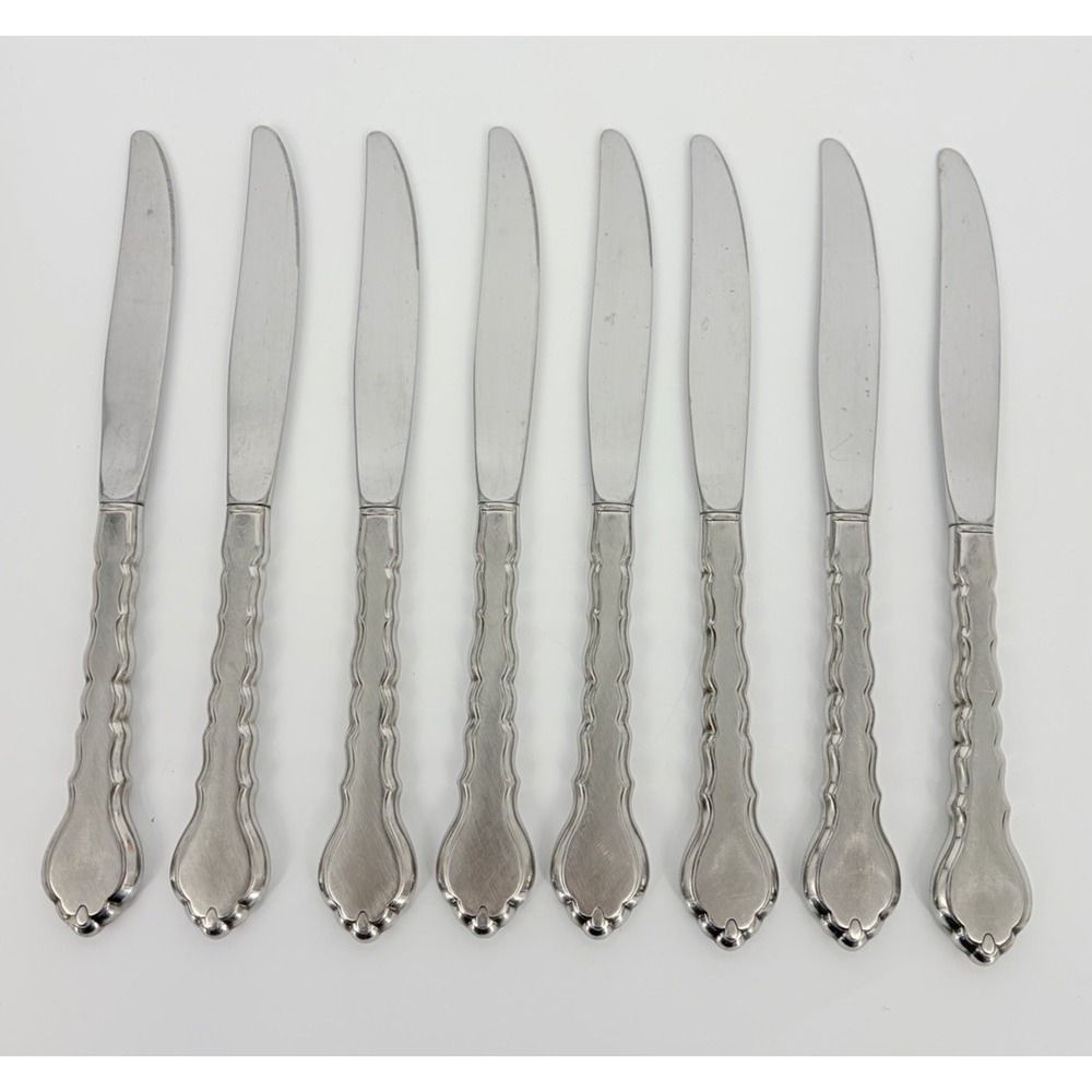 Oneida Community Cello Set of 8 Dinner Knives Stainless Flatware